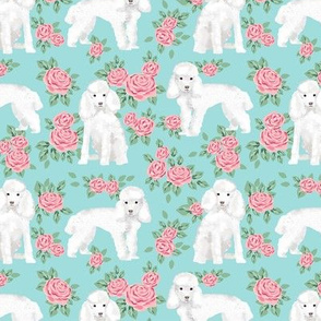Toy Poodle rose florals fabric pattern dog breed 2