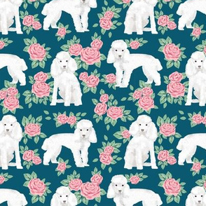 Toy Poodle rose florals fabric pattern dog breed 3