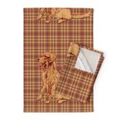 Golden Retriever on Plaid for Pillow