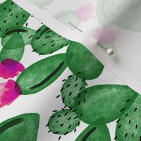 emerald paddle cactus + rose // small // rotated