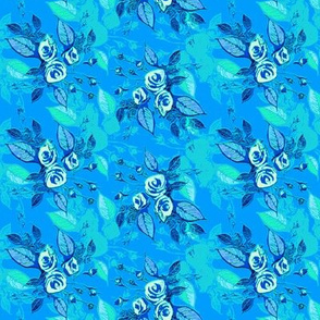 Roses blue background