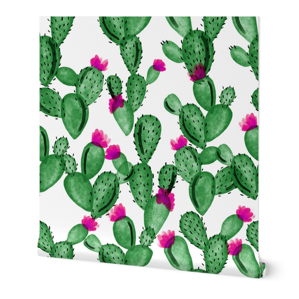 emerald paddle cactus + rose 