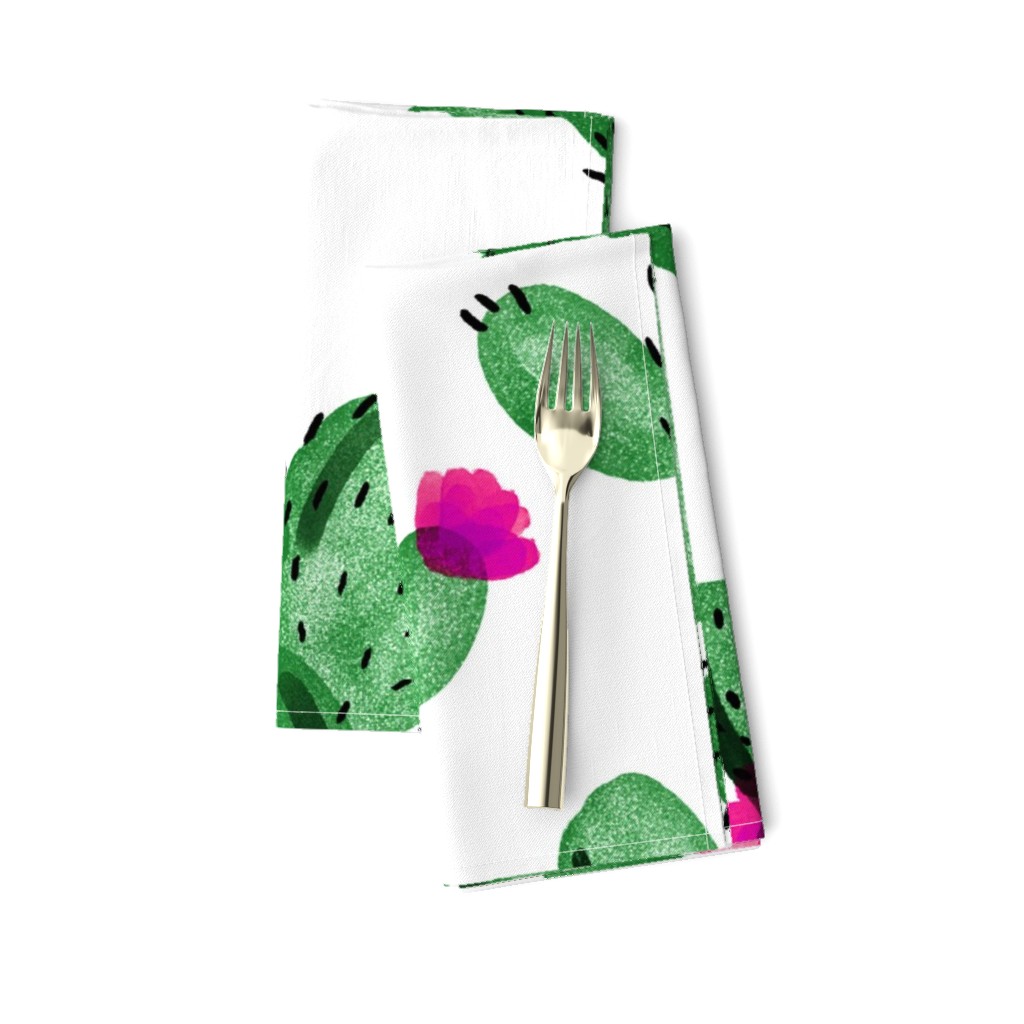 emerald paddle cactus + rose // oversized