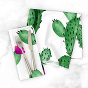 emerald paddle cactus + rose // oversized