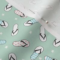 flip flop fabric // sandals summer beach sand fabric cute andrea lauren design - mint