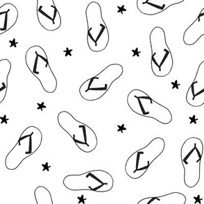 flip flop fabric // sandals summer beach sand fabric cute andrea lauren design - black and white