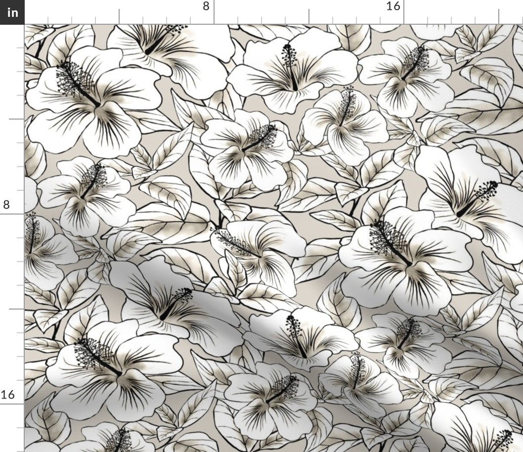 Hibiscus Batik White Pale Taupe 300L