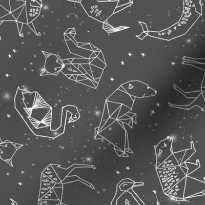 constellations // night time stars sky charcoal grey kids nursery baby print