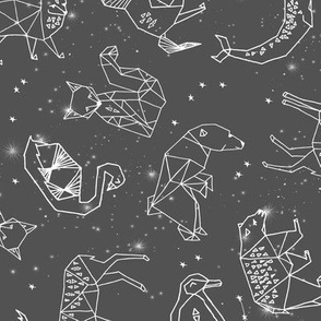constellations // night time stars sky charcoal grey kids nursery baby print