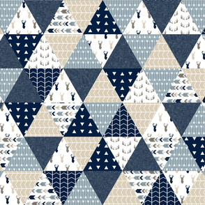 triangle wholecloth quilt top - the rustic woods collection