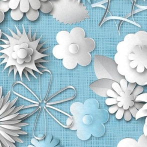 Paper Cut Flowers (Cornflower Blue)