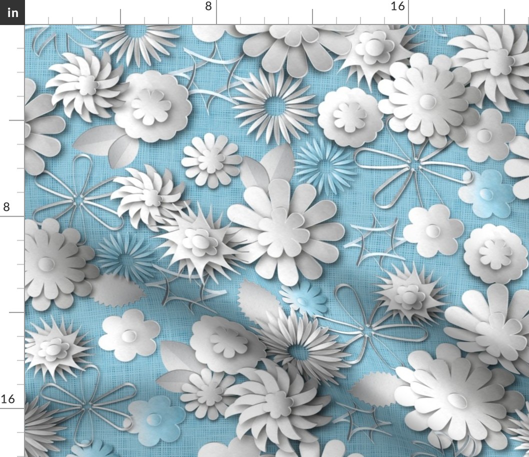 Paper Cut Flowers (Cornflower Blue)