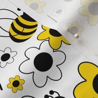 Honey Bumble Bee Spring Yellow White Floral