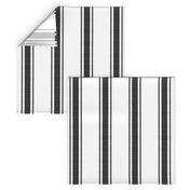 Modern Ticking Stripe-Black-charcoal on white- Extra large mattress ticking  