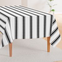 Modern Ticking Stripe-Black-charcoal on white- Extra large mattress ticking  