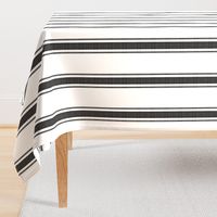 Modern Ticking Stripe-Black-charcoal on white- Extra large mattress ticking  