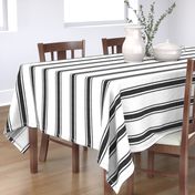 Modern Ticking Stripe-Black-charcoal on white- Extra large mattress ticking  