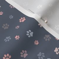 Paw Prints - Muted Grays and Pinks