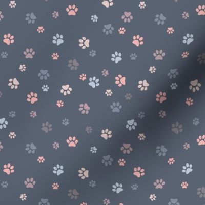 Paw Prints - Muted Grays and Pinks