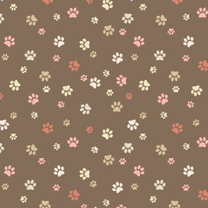 Paw Prints - Muted Browns and Reds