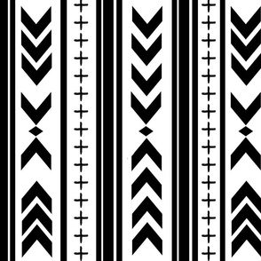 Black and White Wholecloth Aztec