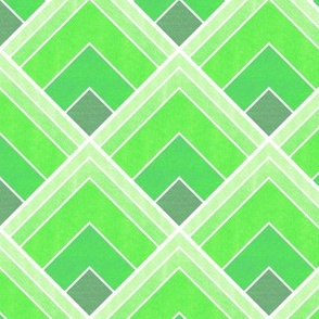 Ombre Green Square Art Deco Pattern