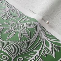 Grown Up Green and White Hand Drawn Mandalas large