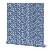 Delft blue and white papercut garden pixies