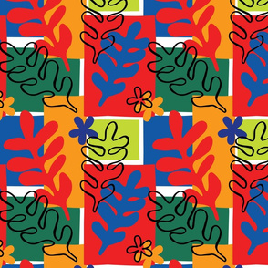 Matisse Cut Out Inspired Floral Foliage