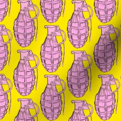 Pink Grenades on yellow