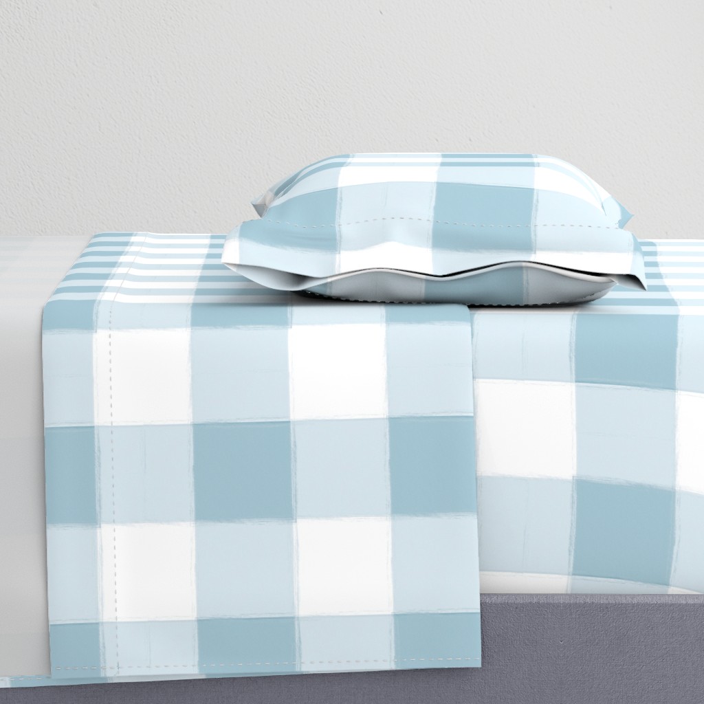 Large Light Blue Buffalo Check Gingham