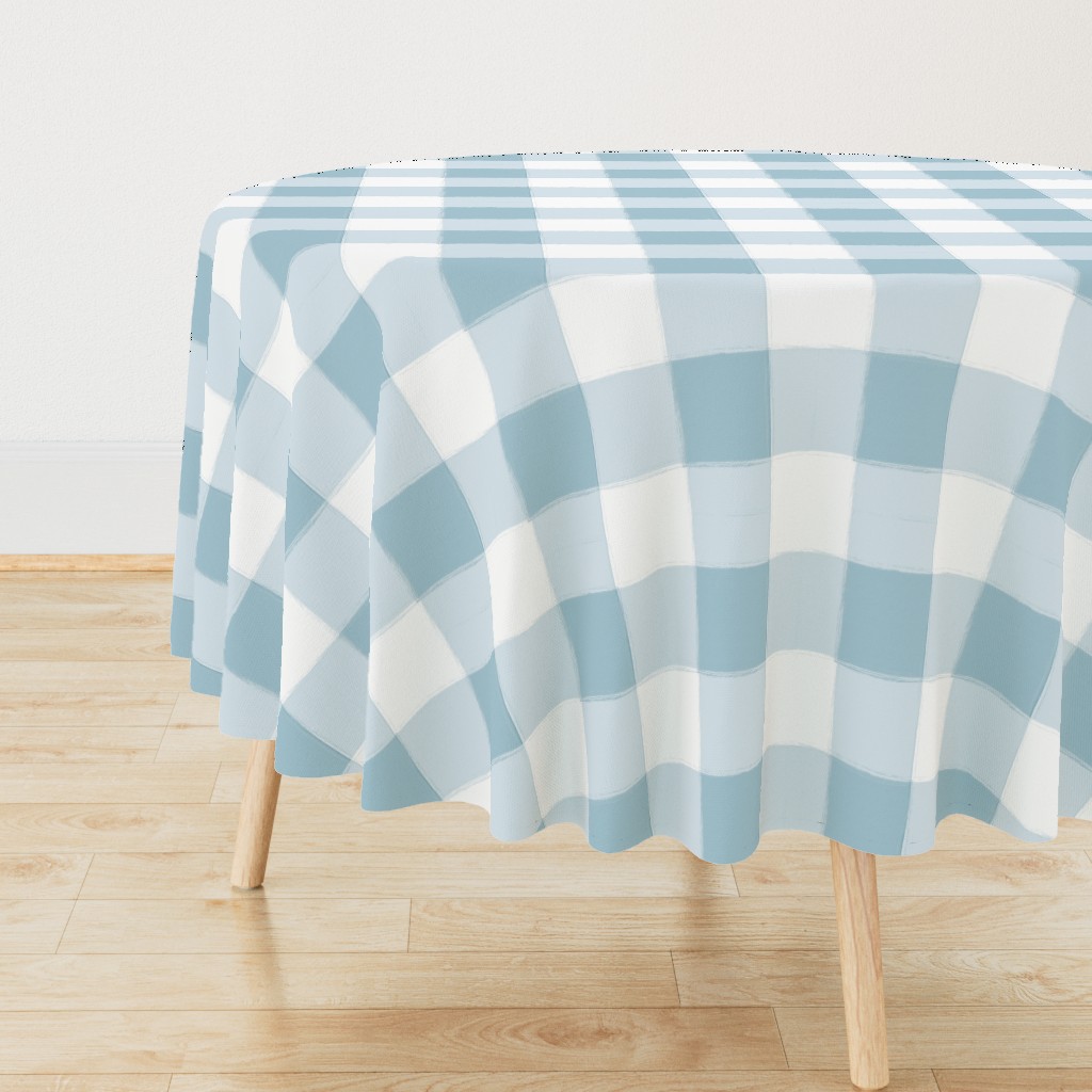 Large Light Blue Buffalo Check Gingham