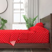 Carmine Red and White Polka Dots