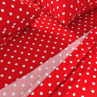 Carmine Red and White Polka Dots