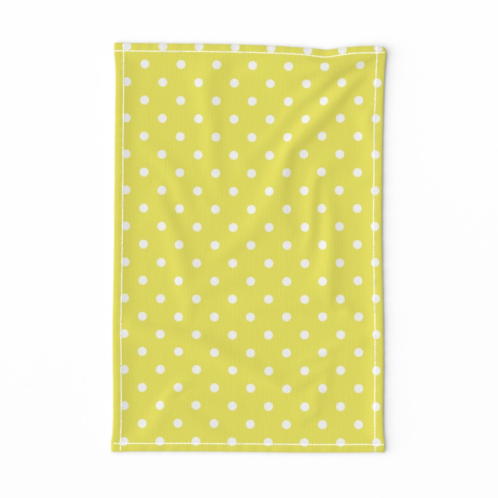 Citron and White Polka Dots