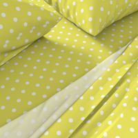 Citron and White Polka Dots