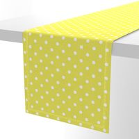 Citron and White Polka Dots