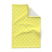 Citron and White Polka Dots