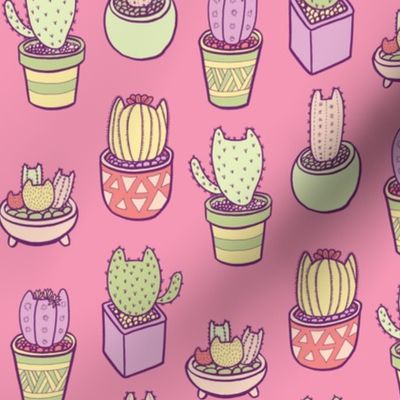 Cactus Cats in Pink