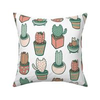 Cactus Cats in Ceramic White