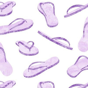 flip flops - sandals - watercolor purple