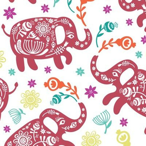 Pachyderms & Posies in Colorful