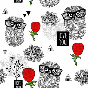 Owls and roses