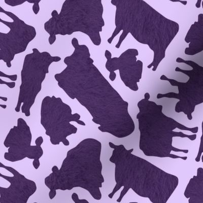 A literal Cow print. Abstract purples