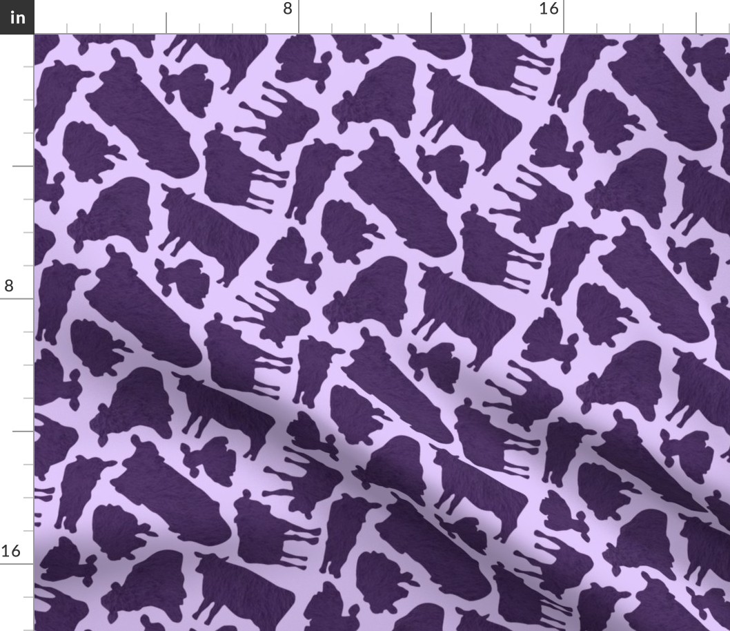A literal Cow print. Abstract purples