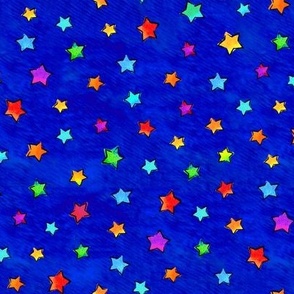 Watercolor Stars Blue