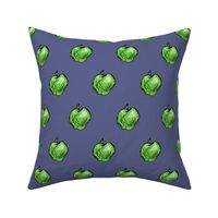 Granny Smith Apples on Denim Blue