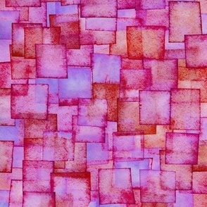 Pink Squares Abstract Watercolor