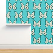 Teal Pearl Butterfly on Aqua