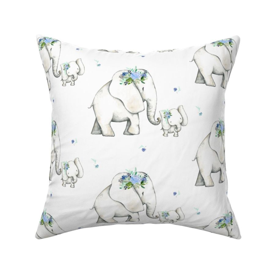 Floral Blue Elephant